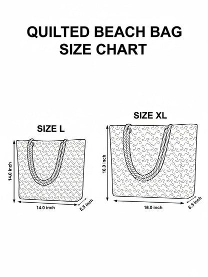 Tie-dye and flatbed quilted tote bags
