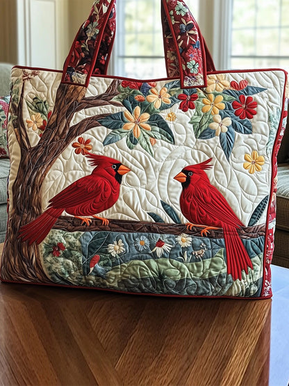 Cardinal Love Quilted Tote Bag