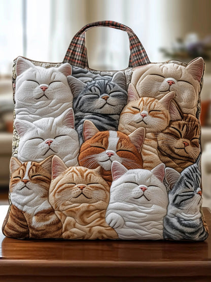 Kitty Nap Quilted Tote Bag