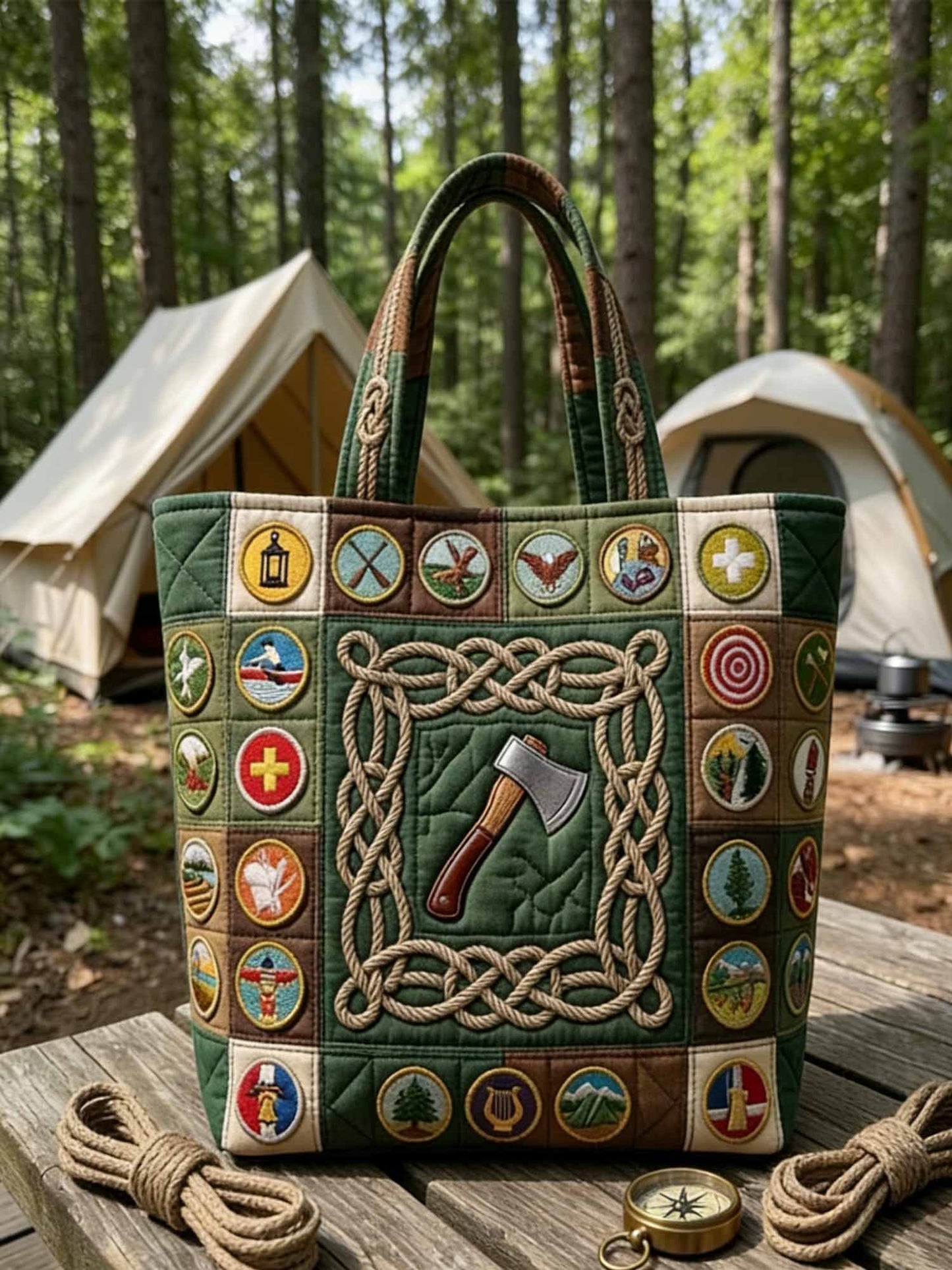 Ranger Knot Quilted Tote Bag
