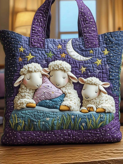 Sheep Overnight Quilted Tote Bag