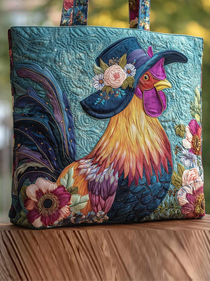 Rooster Quilted Tote Bag