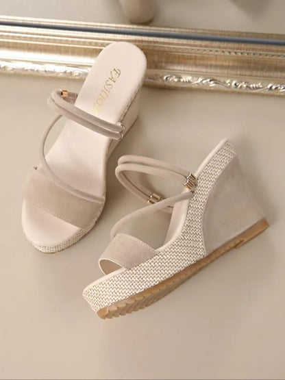 Women's Fashionable Solid Color Platform Wedge Orthopedic Shoes