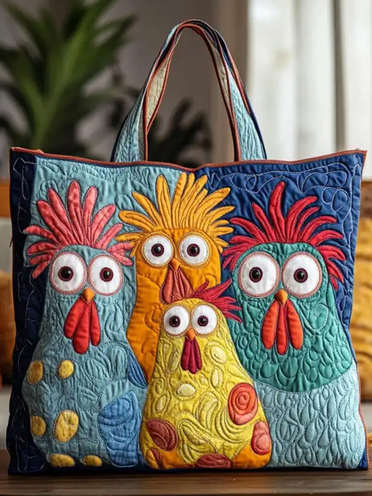 Christmas  Animal Clucksters     Quilted Tote Bag
