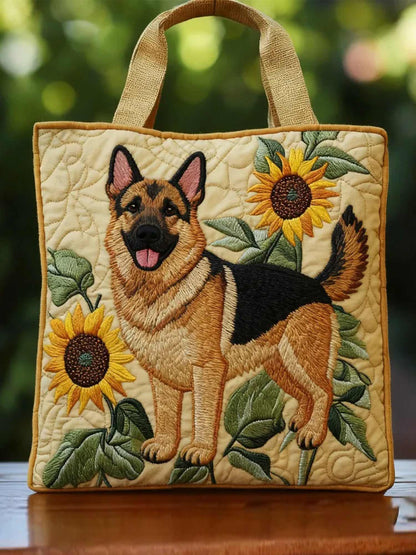 German Shepherd floral print Tote Bag