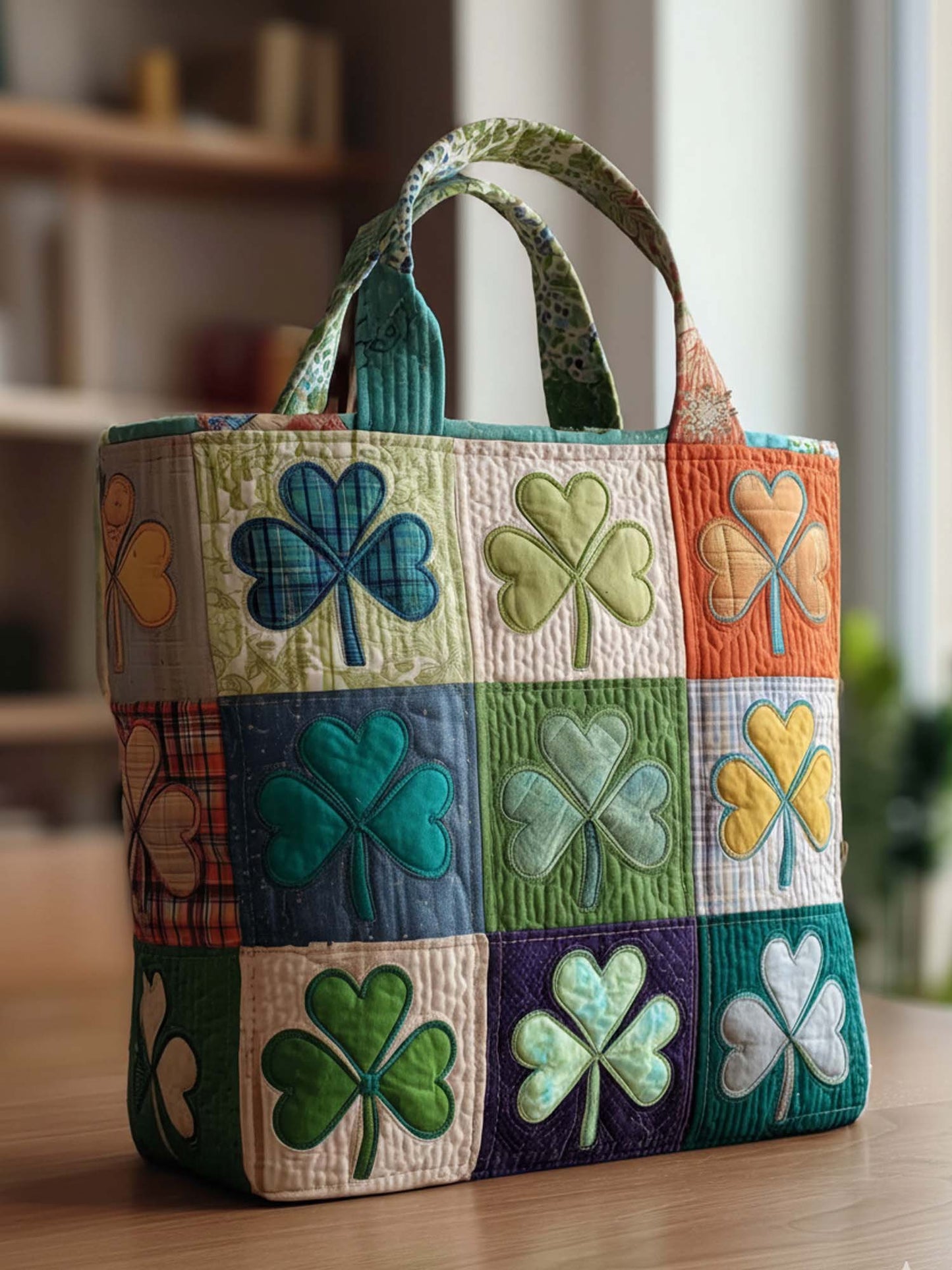 St. Patrick's Day Irish Shamrock Quilted Tote Bag