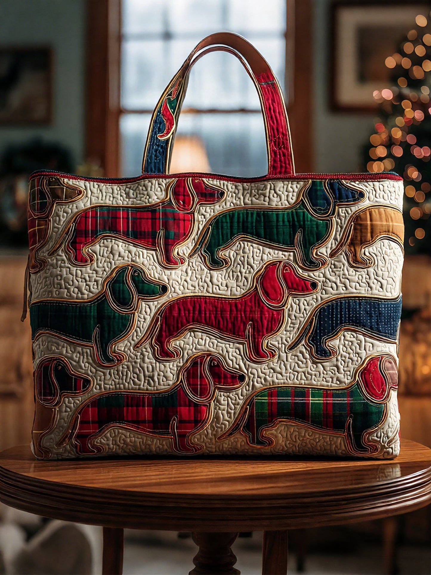 Long Pup Quilted Tote Bag
