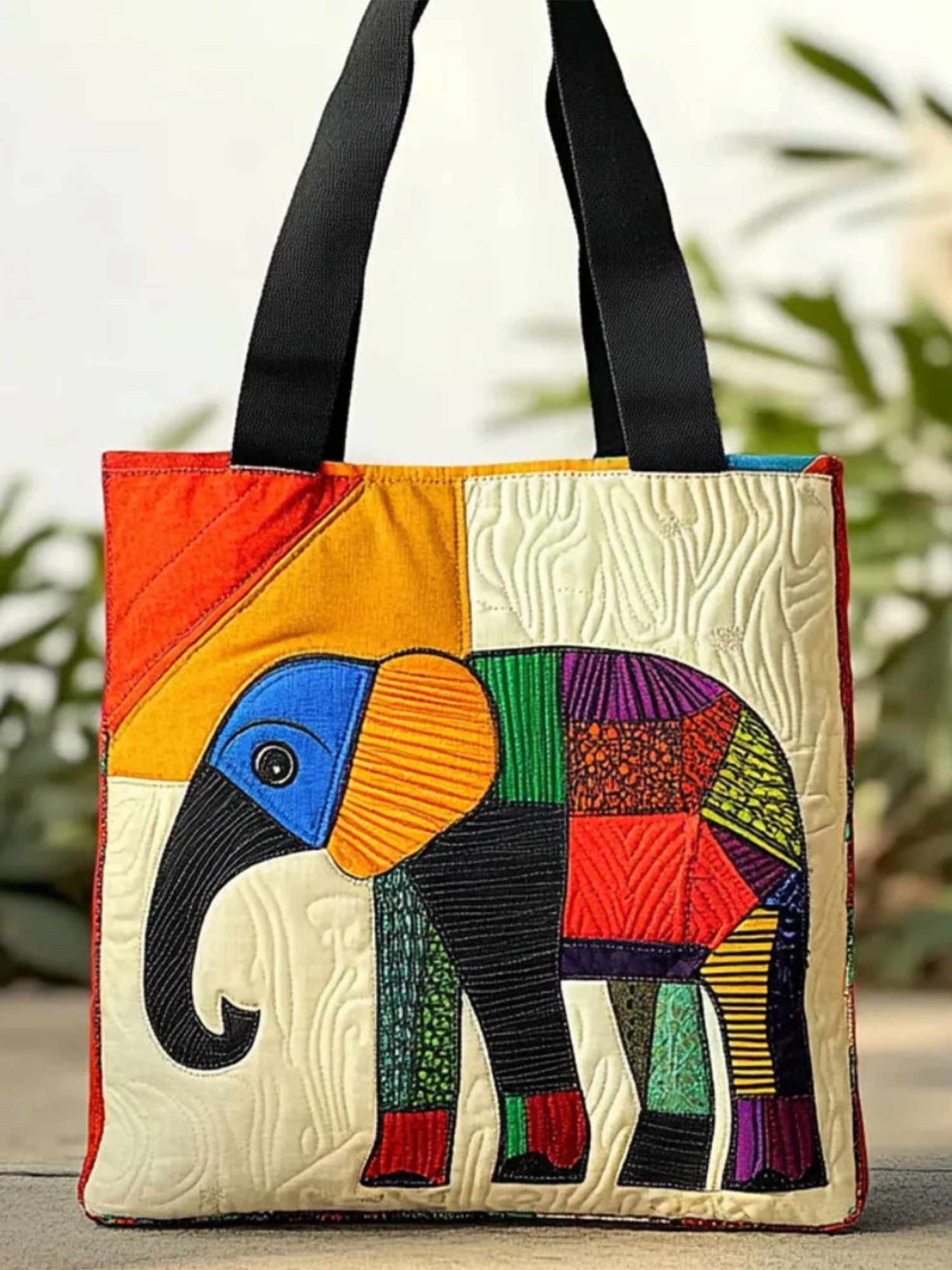 Elephant Quilted Tote Bag