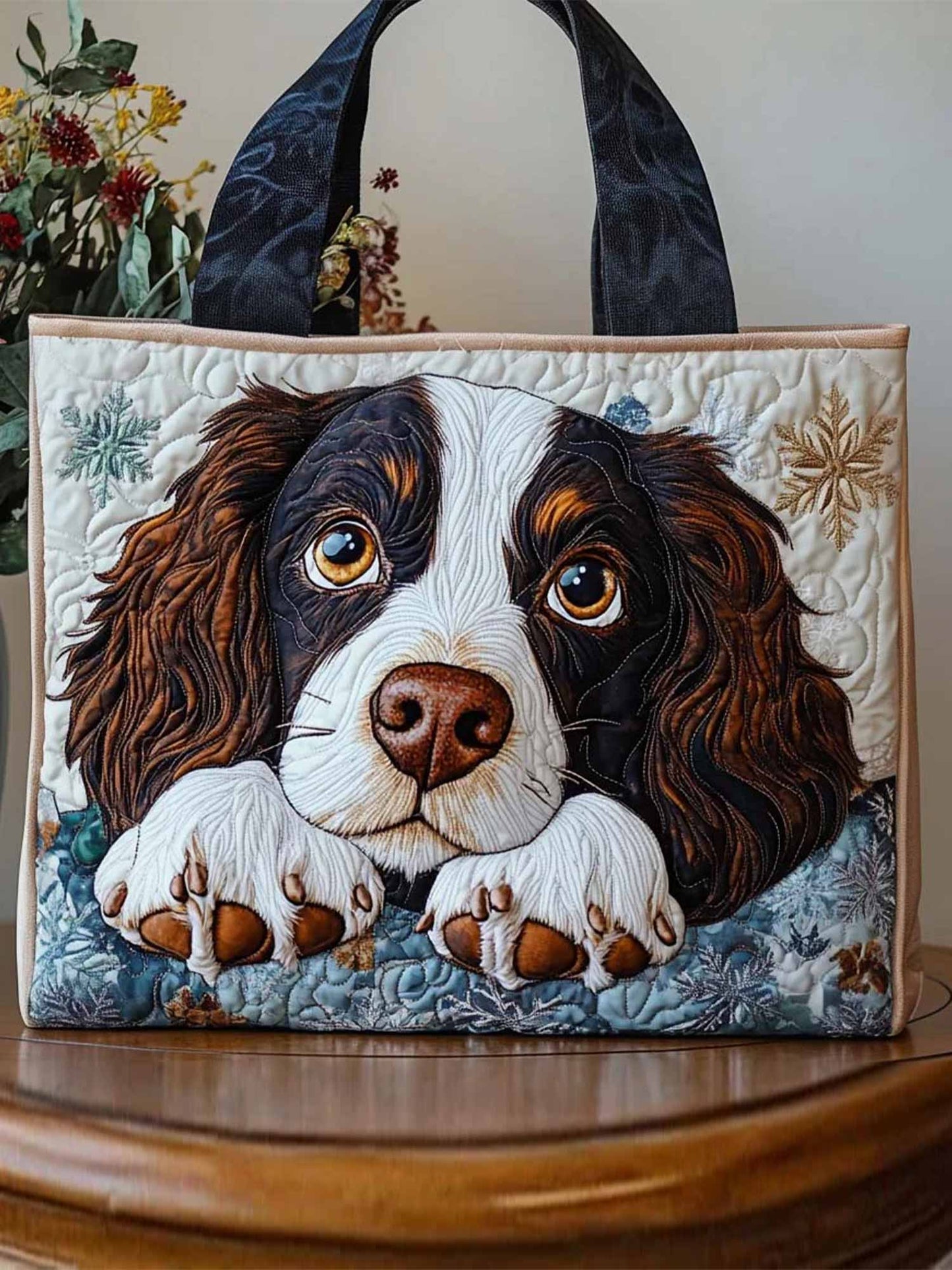 Spaniel Charm Quilted Tote Bag