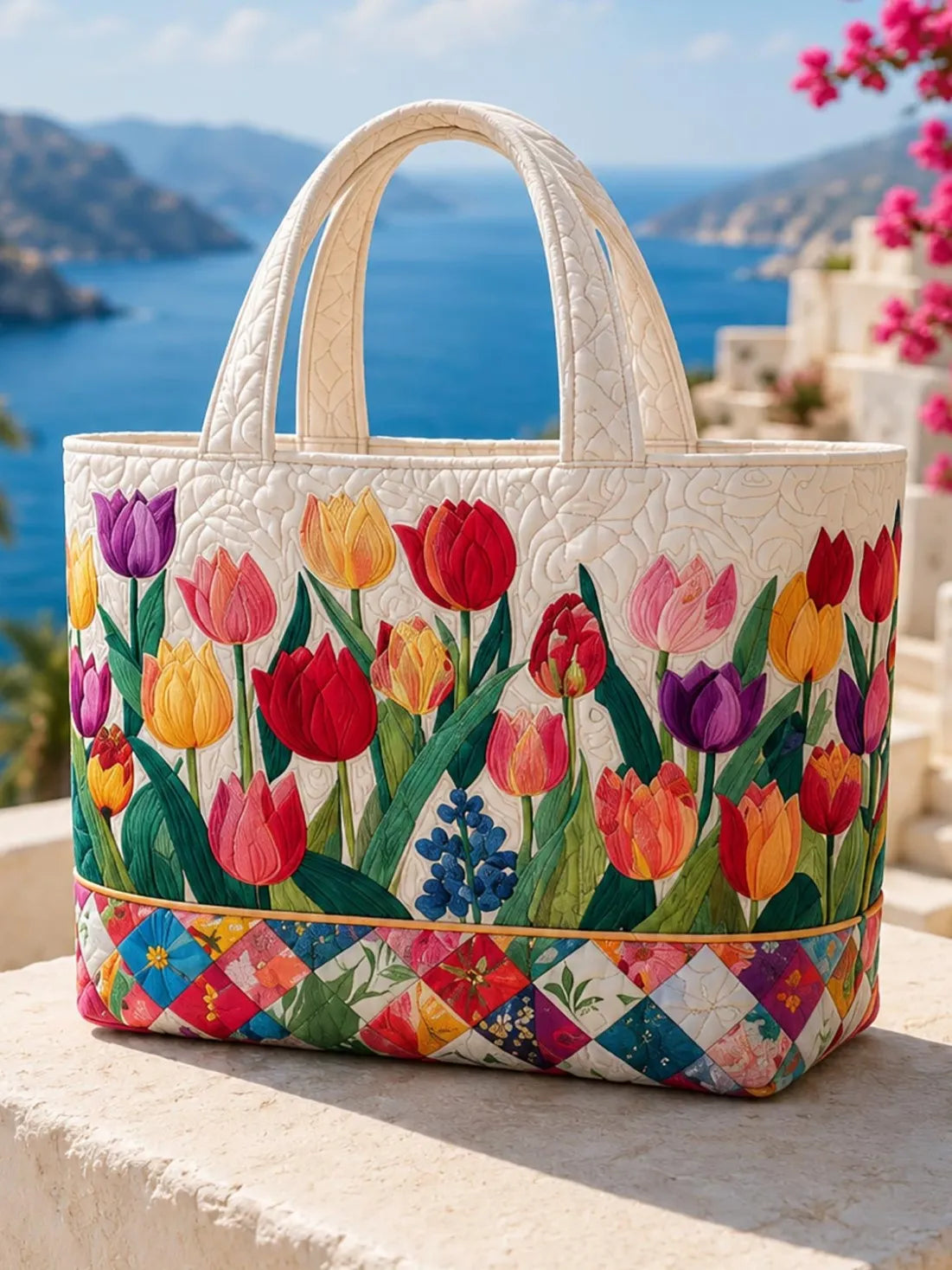 Tulip Series Quilted Tote Bag