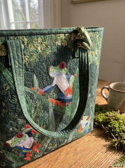 Frog Quilted Tote Bag