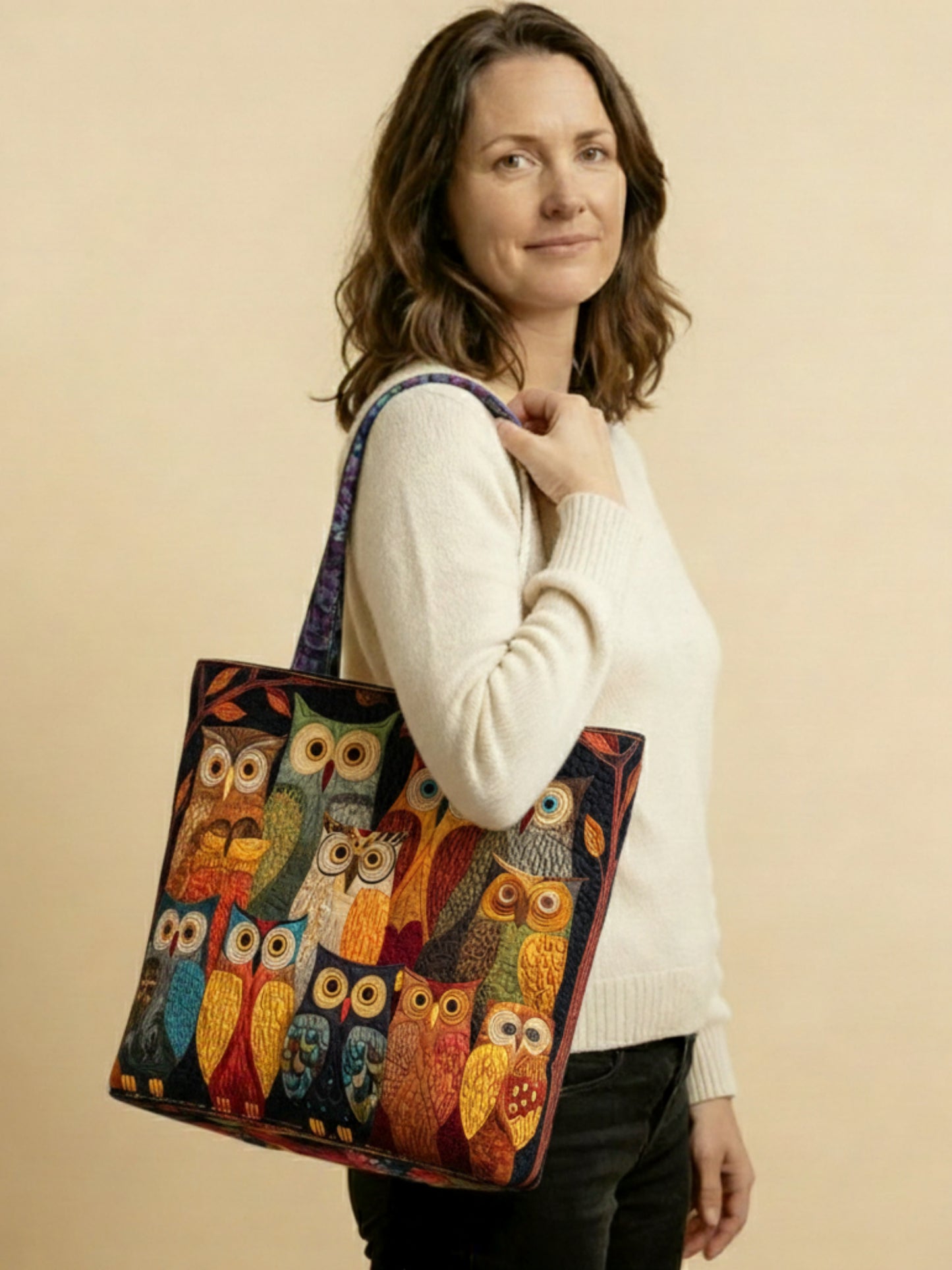 Owl Spirit  Quilted Tote Bag
