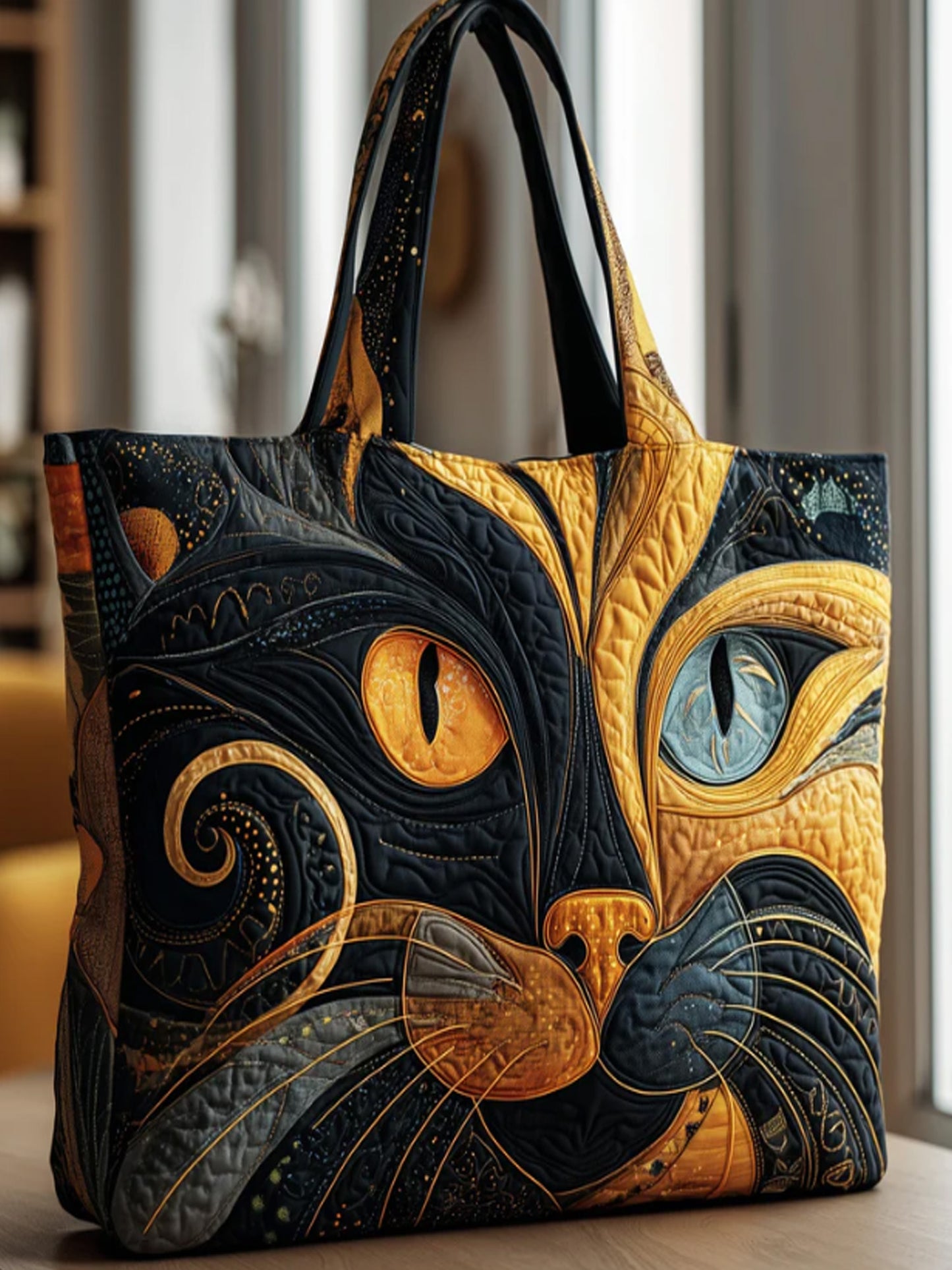 Christmas  Cat  Quilted Tote Bag