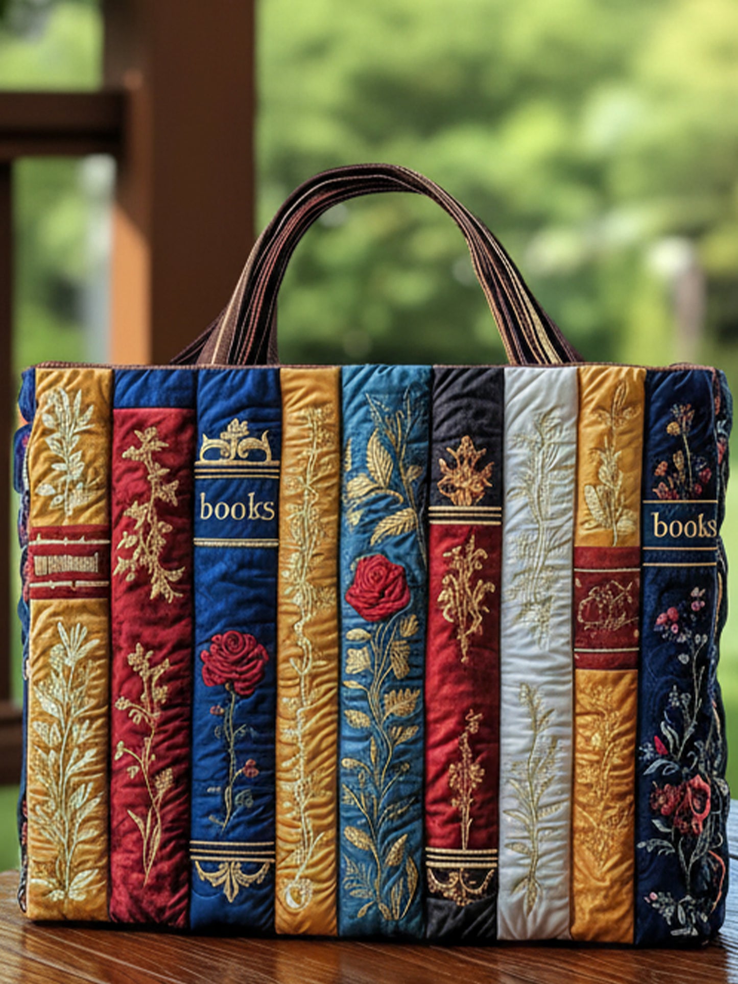 Books Quilted Tote Bag