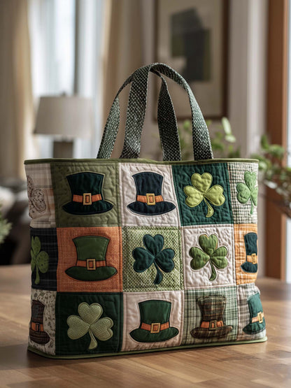 St. Patrick's Day Irish Shamrock Quilted Tote Bag