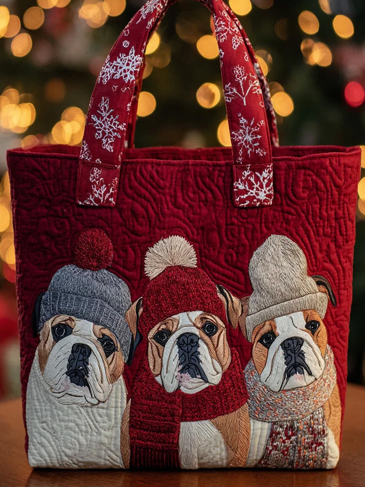 Christmas  Animal Dog  Quilted Tote Bag