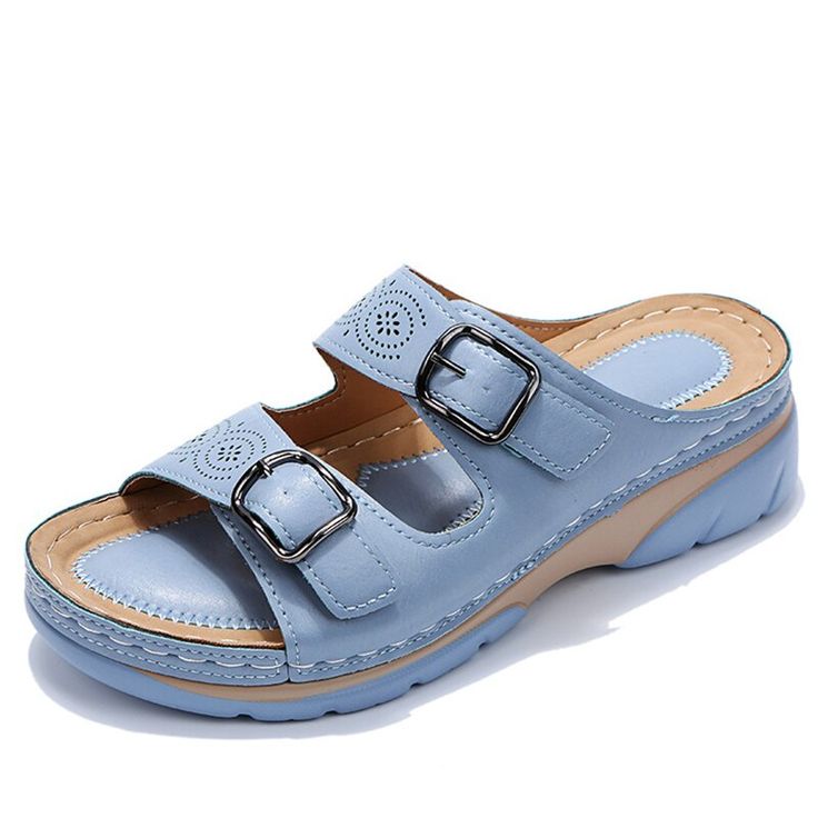 Breathable Orthopedic Adjustable Ladies Leather Sandals