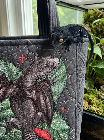 Gecko Dragon Quilted Tote Bag