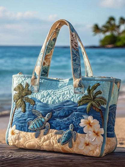 Sea Turtle Quilted Tote Bag