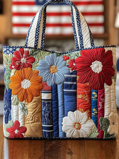 Bookworm  Quilted Tote Bag