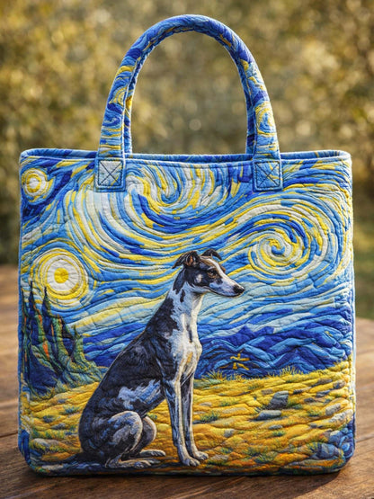 Greyhound Dog Quilted Tote Bag