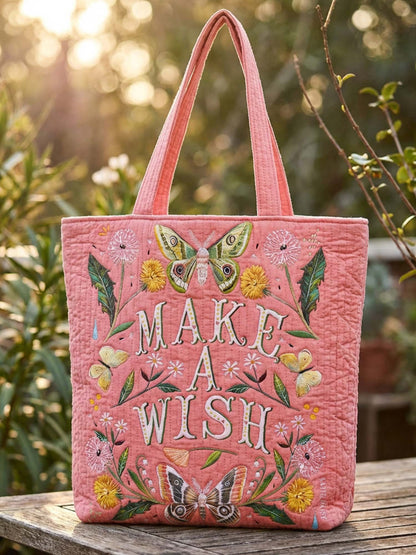 Make A Wish Nature Quilted Tote Bag