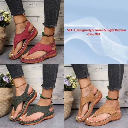 🔥Last Day Promotion 70% OFF🔥 Leather Orthopedic Arch Support Sandals Diabetic Walking Sandals