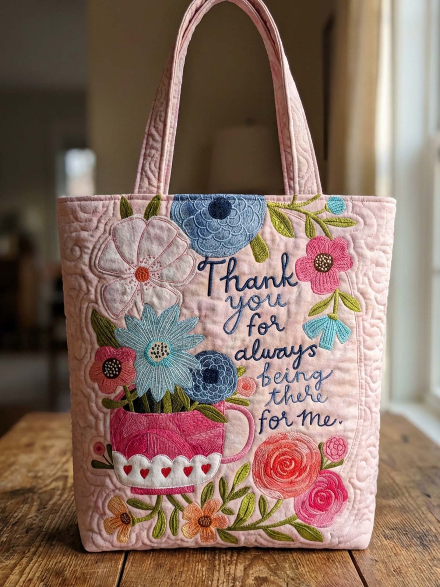 Happy Mother's Day Quilted Tote Bag