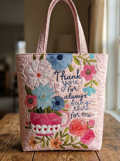 Happy Mother's Day Quilted Tote Bag