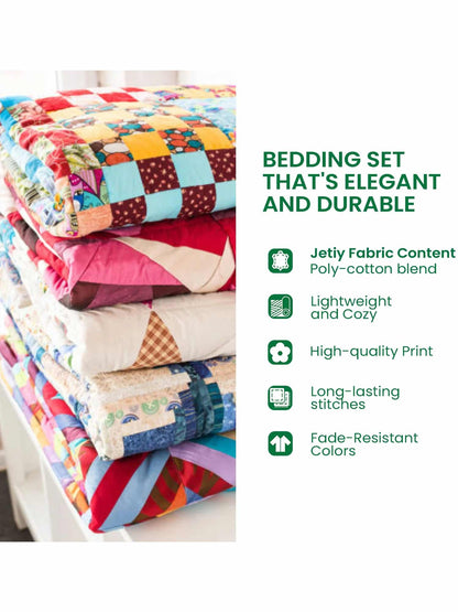 Golden Dragonfly 3-Piece  Quilted Bedding Set