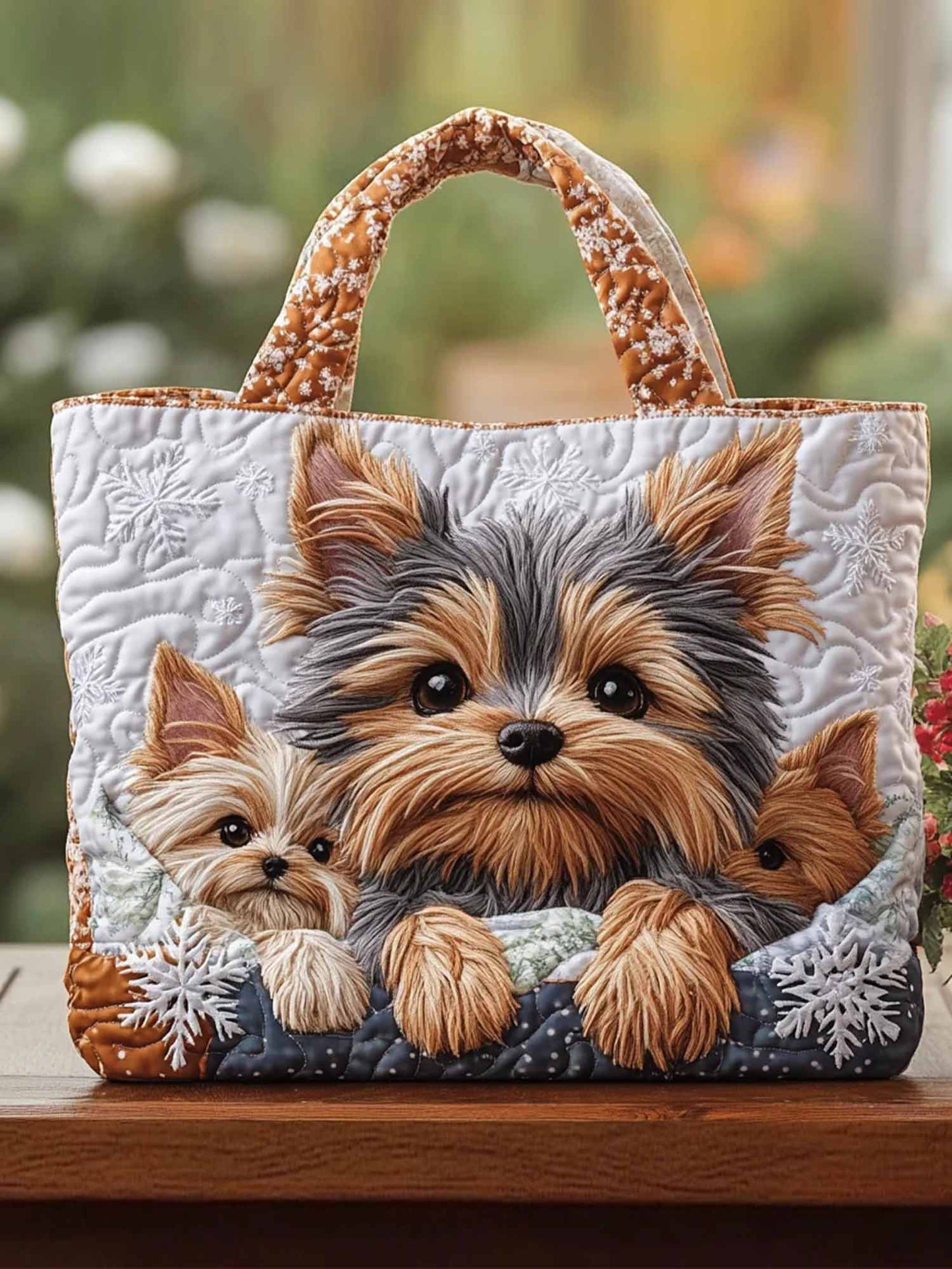 Dog Quilted Tote Bag