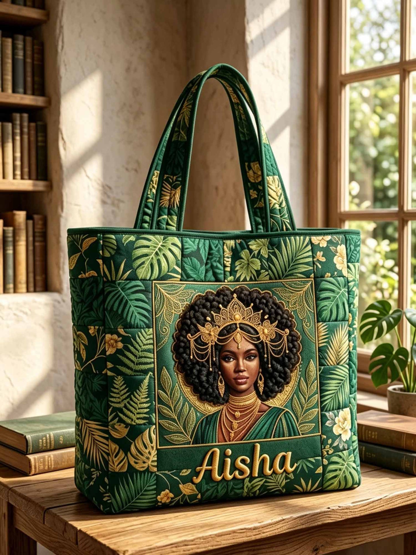 Floral Love Patchwork Quilted Tote Bag