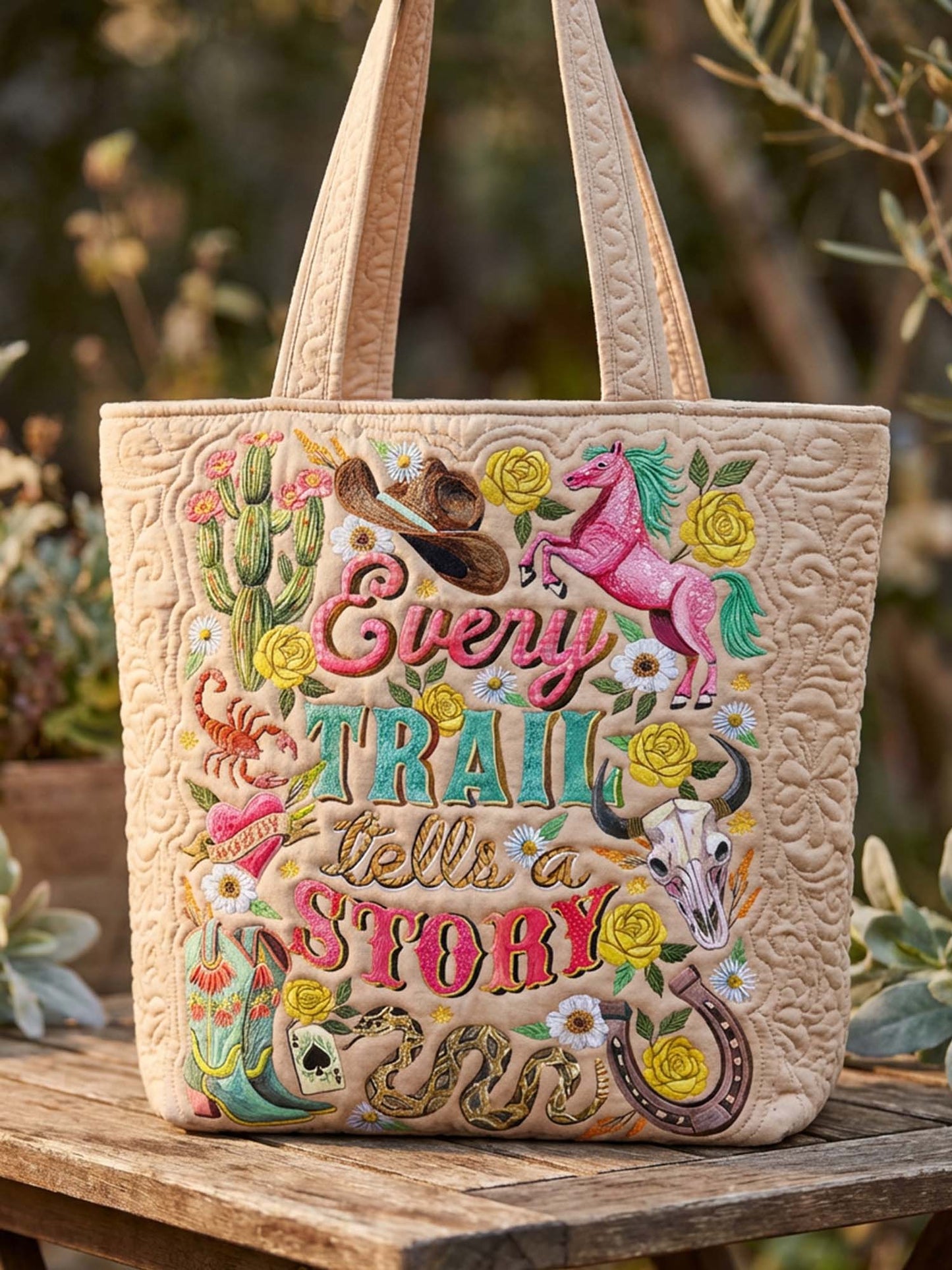 West Nature Quilted Tote Bag