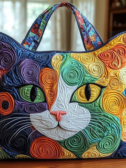 Cat  Quilted Tote Bag