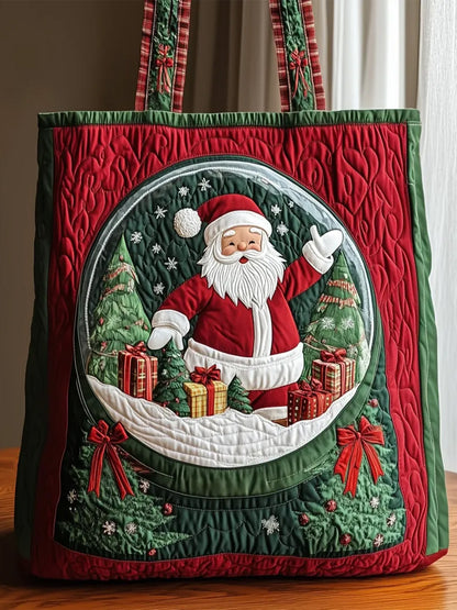 Christmas  Santa Claus   plants   Christmas trees       Gift Box  Quilted Tote Bag