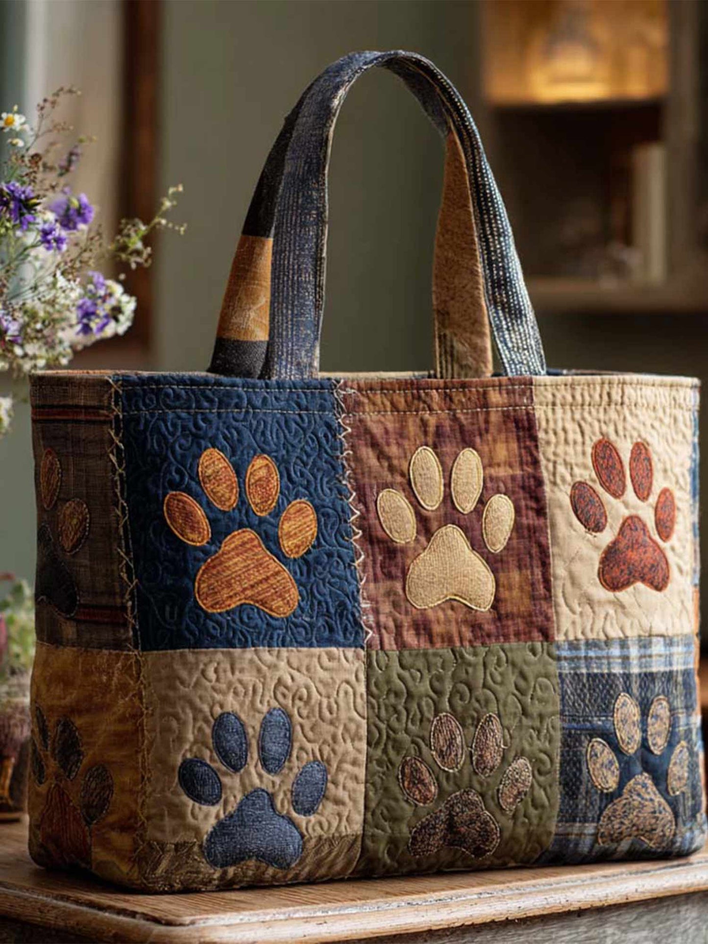 Classic Paw Quilted Tote Bag