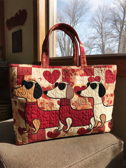 Dachshund Quilted Tote Bag