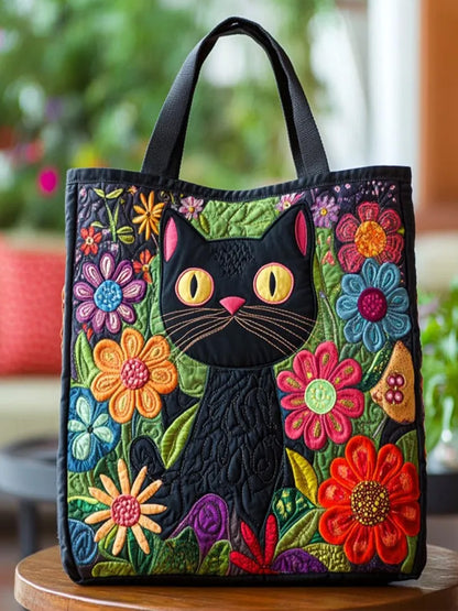 Animal  Cat    Quilted Tote Bag