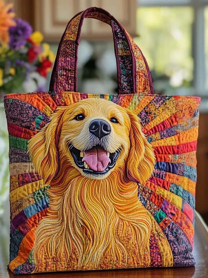 Sunshine Golden Smile Quilted Tote Bag