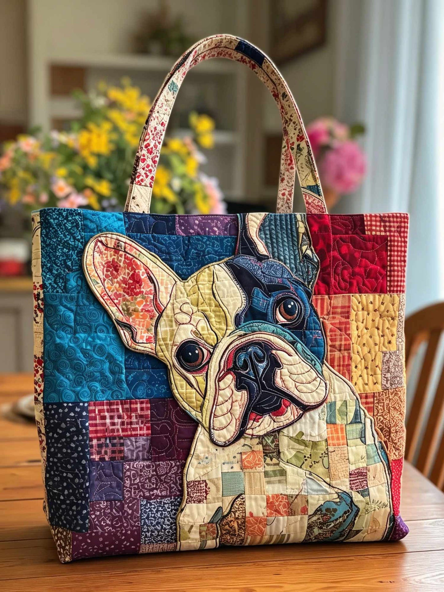 French Bulldog Quilted Tote Bag