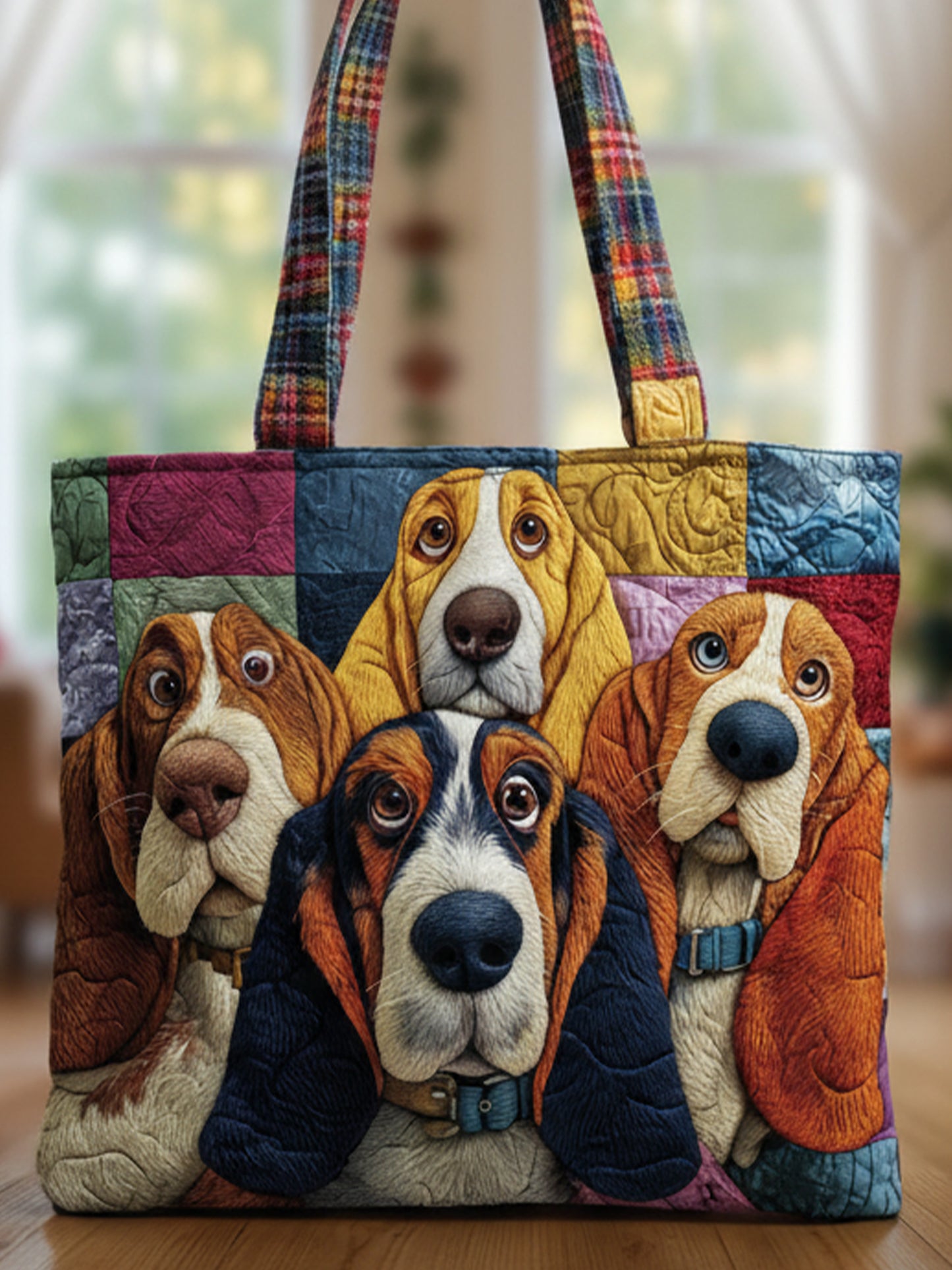 Basset Hound Quilted Tote Bag