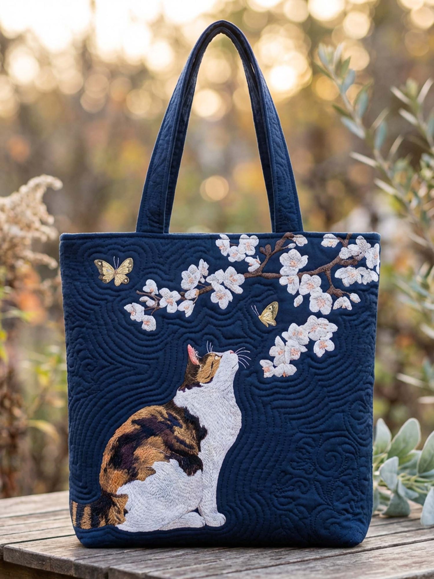 Cat Quilted Tote Bag