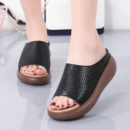 🔥Women's Leather Bottom Thick-soled Sandals