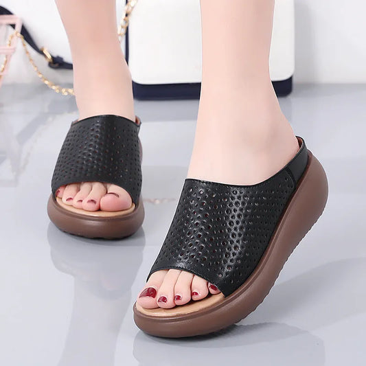 🔥Women's Leather Bottom Thick-soled Sandals