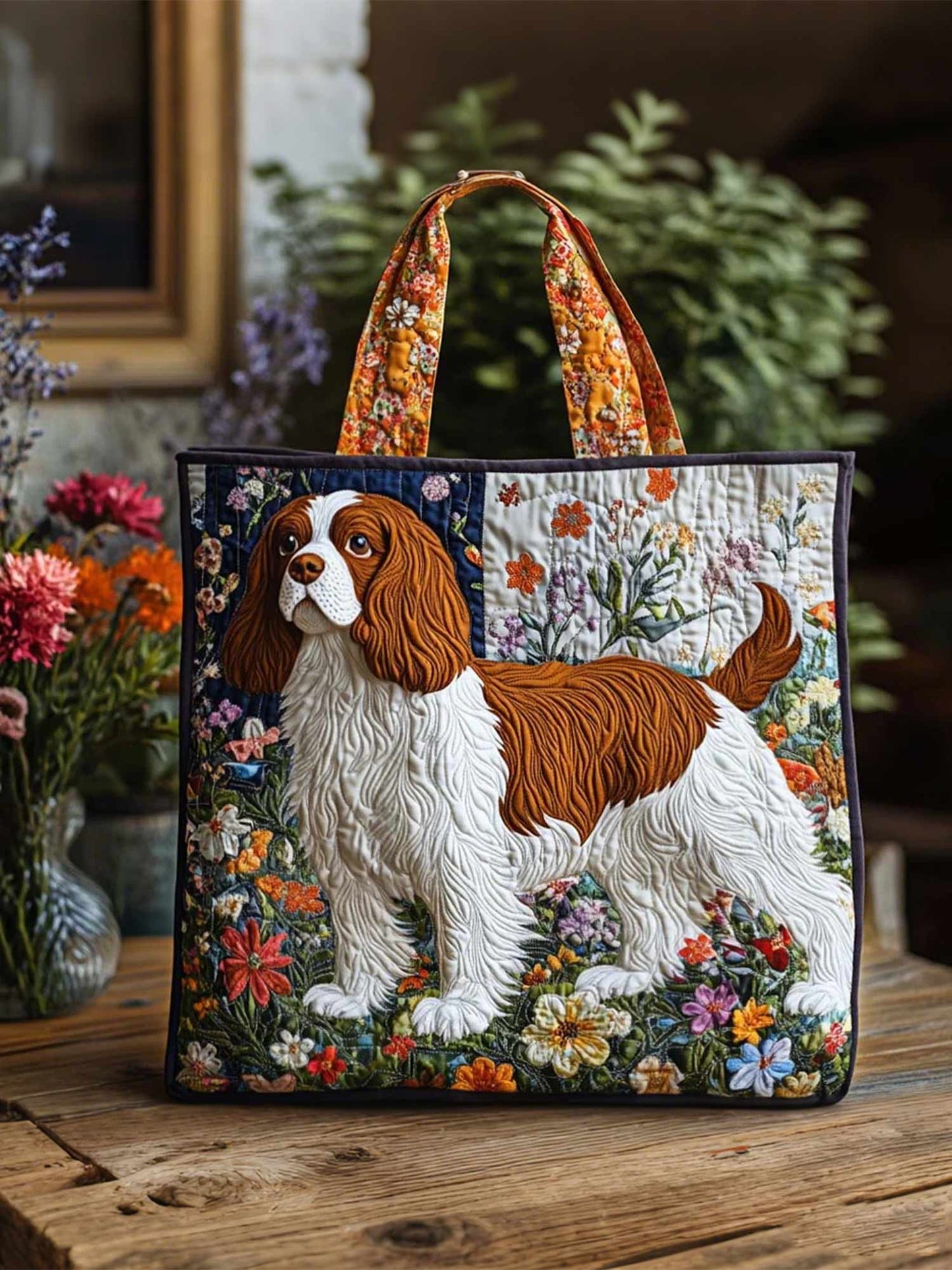 Cavalier Vintage Blossom Quilted Tote Bag