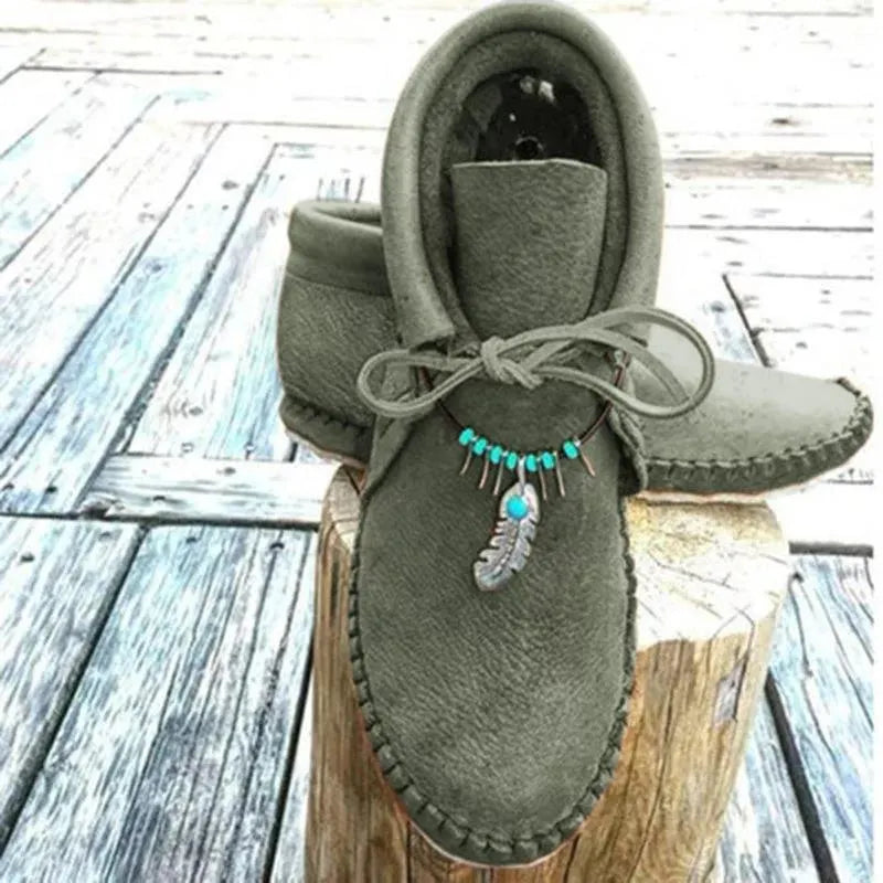 (👢LAST DAY 75% OFF)2024 Short Tube Orthopedic Boots For Women With Feather