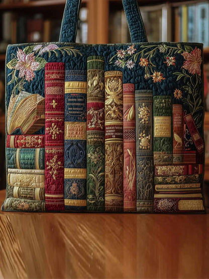 Exquisite Bookworm  Quilted Tote Bag
