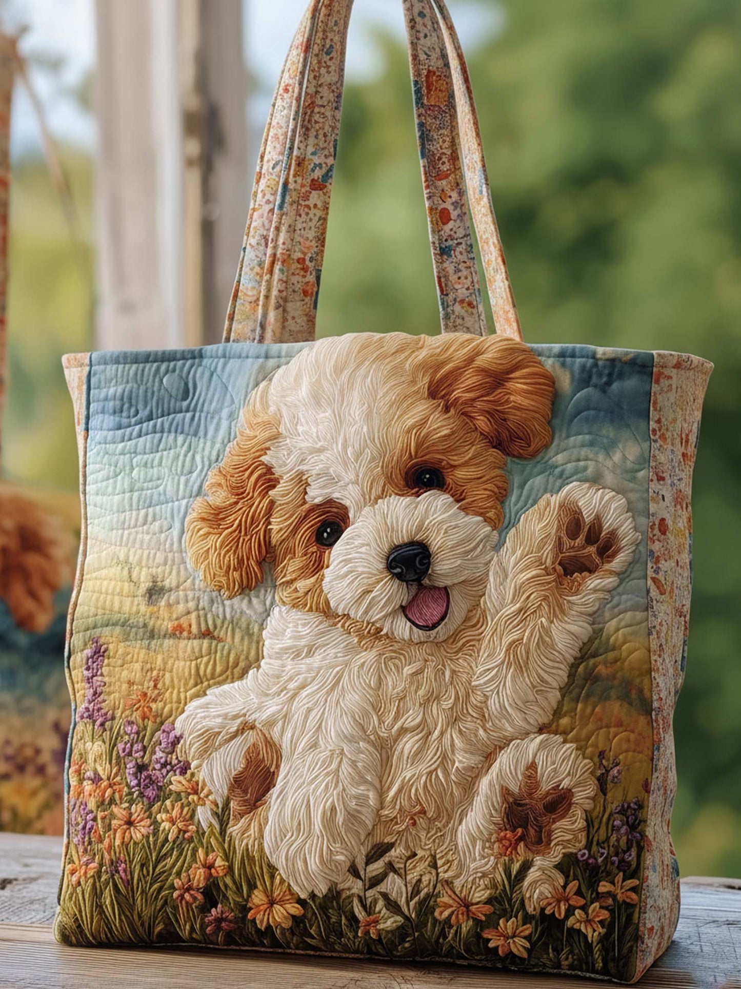 Tobey the Shihtzu Quilted Tote Bag