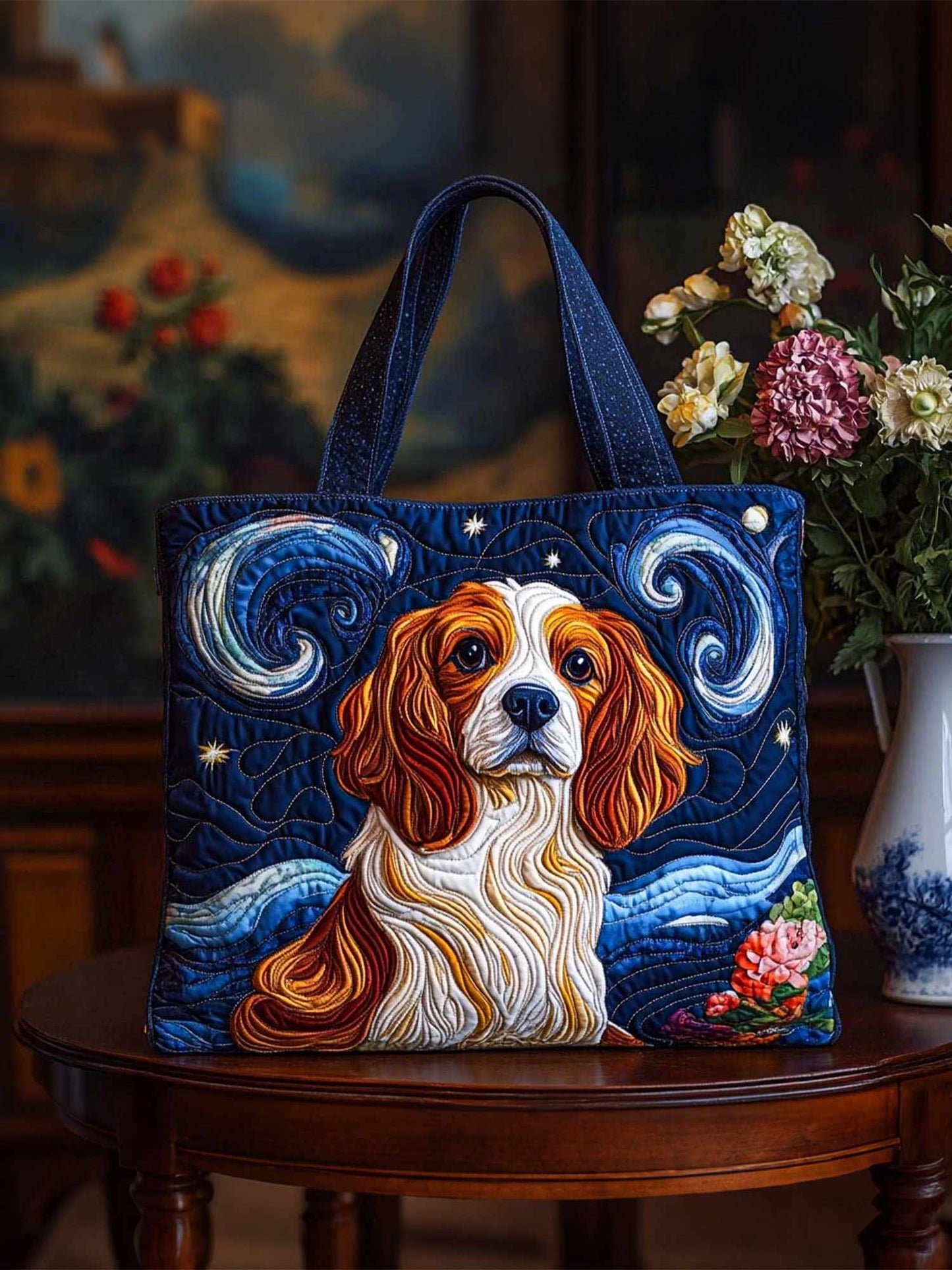 Starry Cavalier Quilted Tote Bag