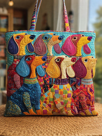 Long Pup Quilted Tote Bag